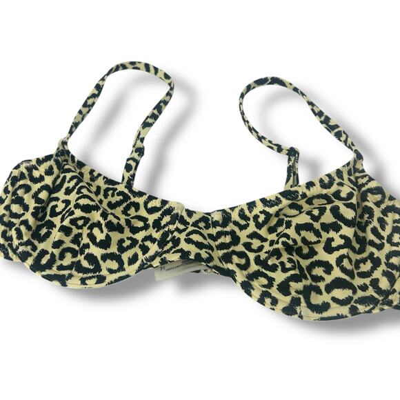 Revolve Striped & Solid Eva Bikini Top Leopard Medium underwire unpadded Swim - Picture 6 of 10